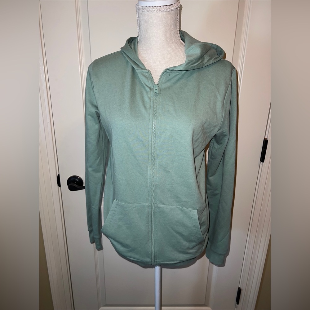 Nordstrom rack XL Long Sleeve Hooded Fleece Green Zip Up Jacket